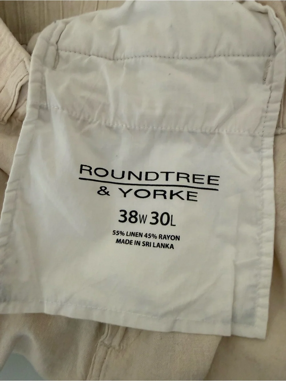 Roundtree & Yorke Linen Blend Mens Cargo Pants Costal Beachy Neutral